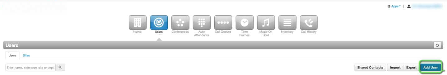 PrimeCall screenshot: managing users - add-user
