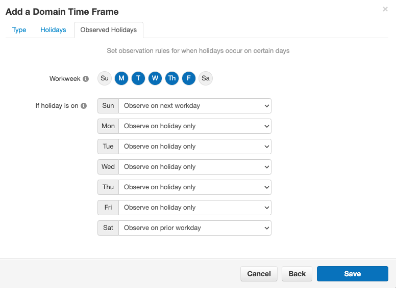 PrimeCall screenshot: time frames - create