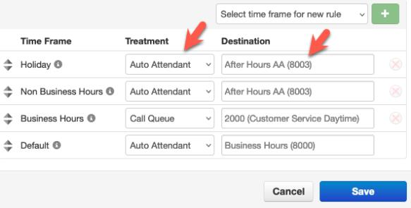 PrimeCall screenshot: time frames - enable