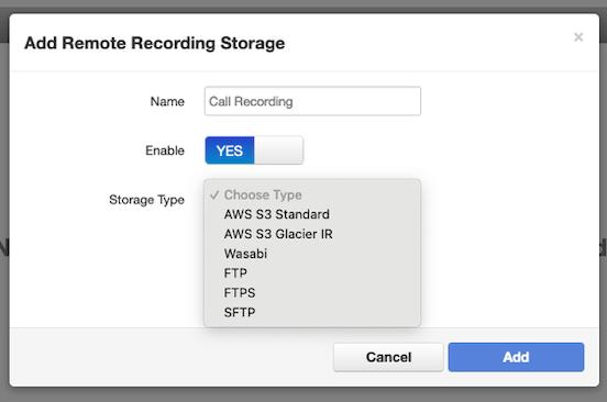 PrimeCall screenshot: call history - storage
