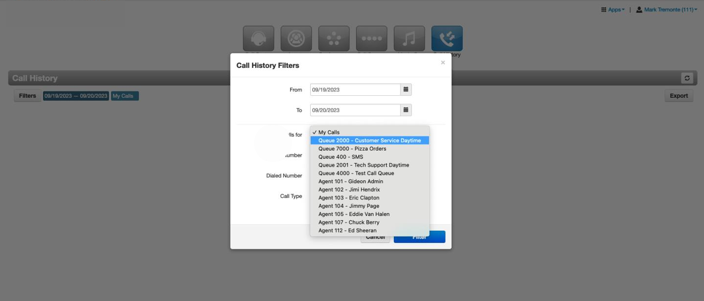 PrimeCall screenshot: call center supervisors - other
