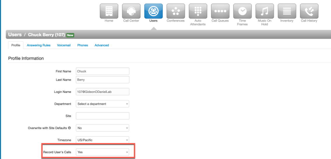 PrimeCall screenshot: call recording - on-demand