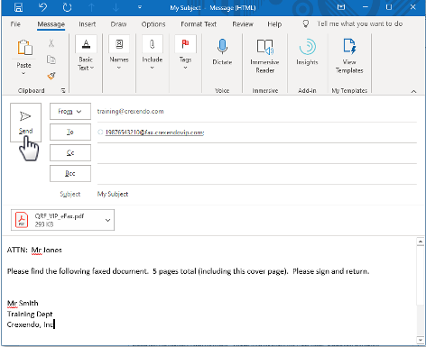 PrimeCall screenshot: fax - portal