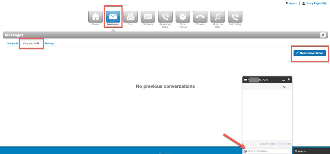 PrimeCall screenshot: sms - users