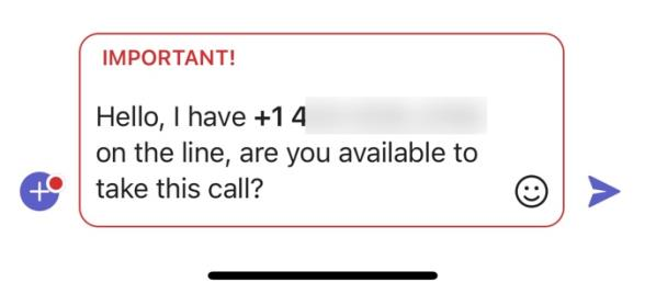 PrimeCall screenshot: teams integration - mobile