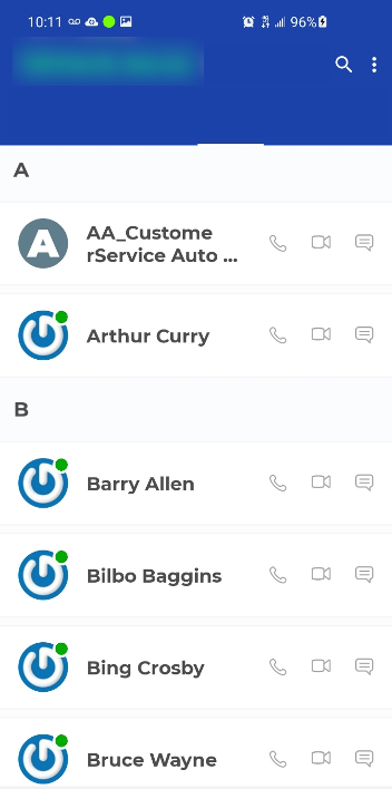 PrimeCall screenshot: mobile app - navigate