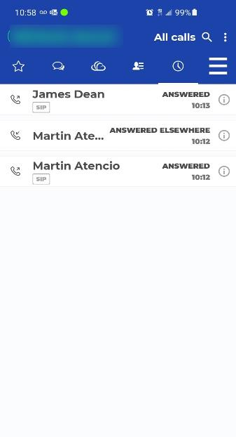 PrimeCall screenshot: mobile app - navigate