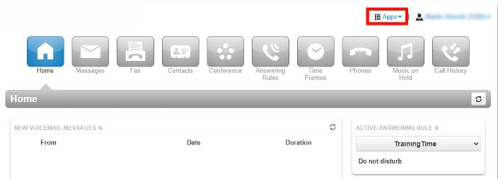 PrimeCall screenshot: web phone - access