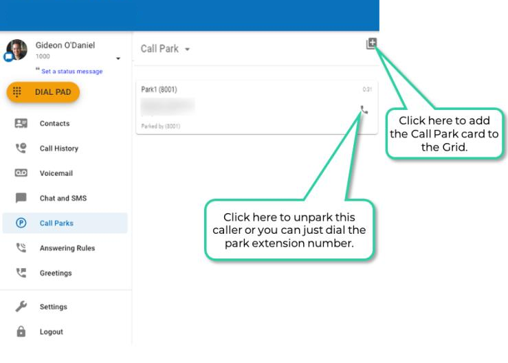 PrimeCall screenshot: web phone - areas